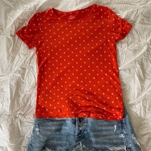 J.Crew Vintage cotton crewneck T-shirt in dots